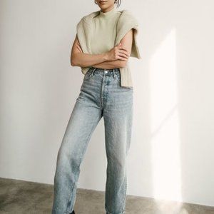 Everlane The Way High Jean Light Wash Size 25 Organic Cotton